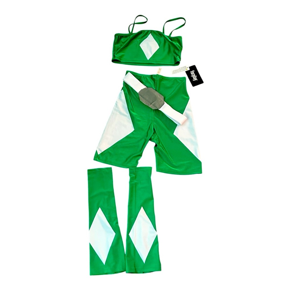 NWT Sexy Forplay Take The Power Green Ranger Superhero 4pc Costume 551542